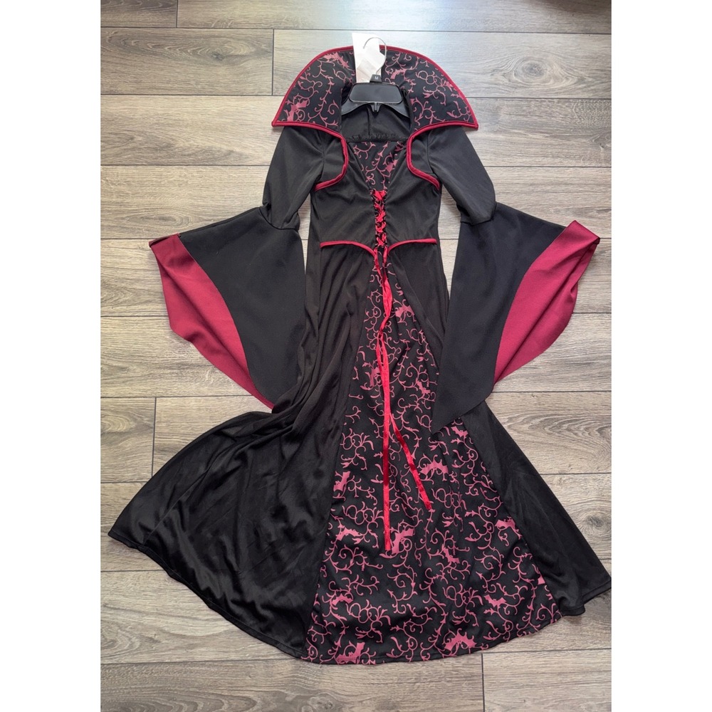 California Costumes Vampire Queen Gothic Dress Black Red Child Medium 00536
